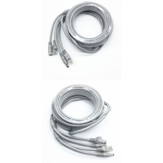 RJ45 удължителен интернет кабел за видеонаблюдение DC - 15M