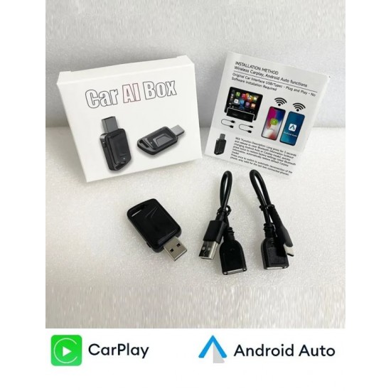 CarPlay/Android Auto CA03 Адаптер Безжичен – Dual-Band 2.4G/5.8GHz, Bluetooth 4.2, Plug & Play, Поддържа OTA