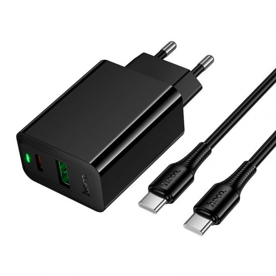 HOCO Зарядно CS94A PD20W+QC18W USB / USB-C с кабел Type-C към Type-C