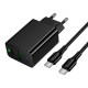 HOCO Зарядно CS94A PD20W+QC18W USB / USB-C с кабел Type-C към Type-C
