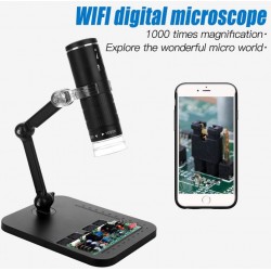 F210 WIFI Цифров микроскоп 1000X цифрово увеличение 1080P 8LEDs Микроскопска камера Електронна лупа със стойка