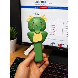 SP330-5 Детски ръчен вентилатор с животински дизайн ,Механичен - Зелен