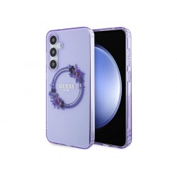 2961 Guess Galaxy S24 Plus Back cover case - IML Flowers Wreath MagSafe - Purple