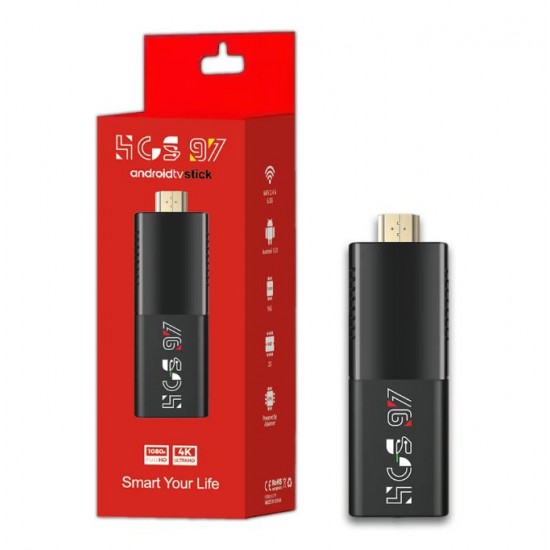 2025 HCS97 TV 4K HDR ULTRA HD android 14.0 TV Stick 4GB+64GB 2.4/5G Wifi 100M-LAN порт Netflix Youtube Media Player