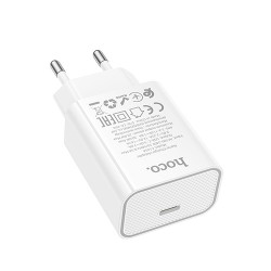HOCO C143A Benefit 20W PD Бързо Зарядно Устройство USB-C (EU) – Бяло