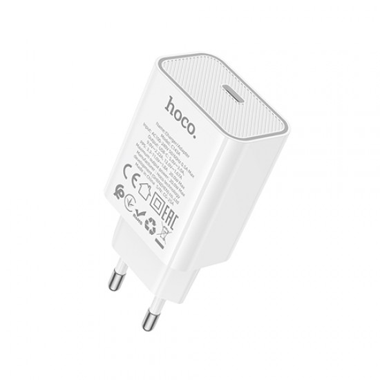 HOCO C143A Benefit 20W PD Бързо Зарядно Устройство USB-C (EU) – Бяло