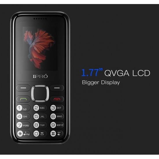 Мобилен телефон (Черен) IPRO A10 Mini+БГ МЕНЮ Без камера /2G/32Mb+32MB/0.08MP/1.77 инча 600mAh/Фенер