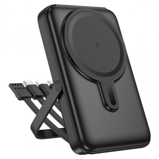 HOCO J135 Rico Power Bank 10 000 mAh, 22.5W, магнитно безжично зареждане 15W, вградени кабели, LED дисплей