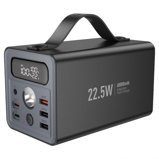 HOCO J138 Distant Power Bank 60000mAh – 22.5W Fast Charge, PD 20W, DC 12V