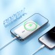HOCO J140A - Бял Тънка Slim Магнитна MagSafe външна батерия 5,000mAh PD Type-C 15W