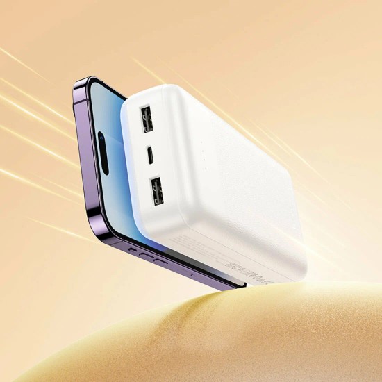 HOCO J163A Wonderful Power Bank 20,000mAh с 4 вградени кабели - Бял