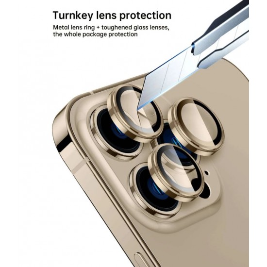 Цветен протектор за Камера (iPhone 15 Pro) 15 Pro Max - Златист
