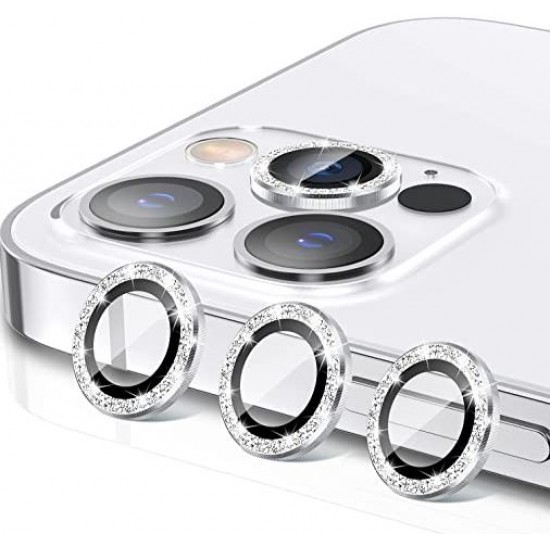 Протектор с камъни за Камера iPhone 11 / 12 / 12 mini - Сив