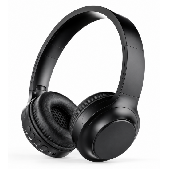 LELISU LS-212 Безжични слушалки с Bluetooth 5.3, TF карта, AUX, FM радио и микрофон – Черен
