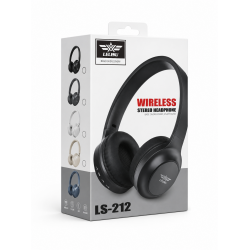 LELISU LS-212 Безжични слушалки с Bluetooth 5.3, TF карта, AUX, FM радио и микрофон – Червен