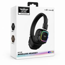 LELISU LS-258 Безжични Bluetooth слушалки с RGB подсветка - Кафяв