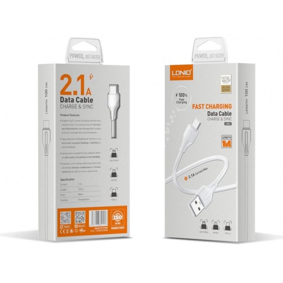 LDNIO Кабел LS541 USB към Type-C 1M