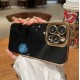 Луксозен силиконов кейс+камера TP25 iPhone 12 Pro Max - Черен
