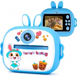 M300 Детски фотоапарат с моментално принтиране – 1080P HD (Син)