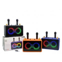 M4403 Караоке Bluetooth Тонколона с 2 Микрофона (Черен), 35W, RGB Осветление, Преносима, Поддръжка BT/TF/AUX/FM/TWS
