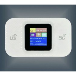 Преносим 5G/4G LTE Wi-Fi рутер MF680-E със SIM карта, цветен дисплей и батерия 3000 mAh - бял