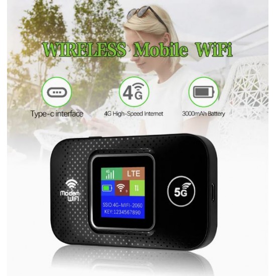 Преносим 5G/4G LTE Wi-Fi рутер MF680-E със SIM карта, цветен дисплей и батерия 3600 mAh - бял