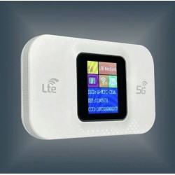 Преносим 5G/4G LTE Wi-Fi рутер MF680-E със SIM карта, цветен дисплей и батерия 3600 mAh - бял