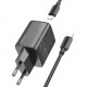 HOCO “N42 Elogiado” Зарядно GaN двоен USB-C PD45W TYPE-C към TYPE-C - Черен