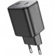 HOCO “N42 Elogiado” Зарядно GaN двоен USB-C PD45W TYPE-C към TYPE-C - Черен