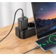 HOCO N61 20W + USB QC3.0 18W зарядно+ кабел Type-C към Type-C - Черен