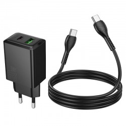 HOCO 220V Зарядно "N69 PD20W+QC3.0 Type-C към Type-C - Черен