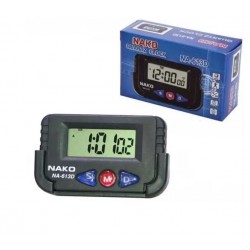 Пластмасов часовник и хронометър NA-613D Cloudsale с гъвкава стойка, черен