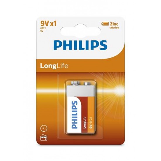 9558 Батерия Philips Zinc Chloride LongLife 9V 1-blister
