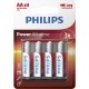 9909 Батерии Philips Power Alkaline AA 4-blister