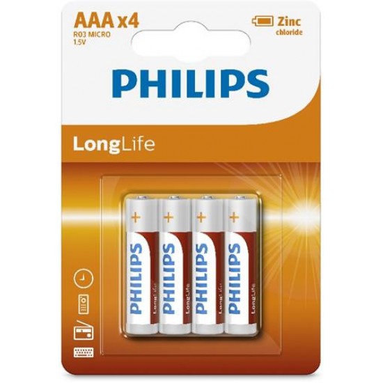 9435 Батерии Philips Zinc Chloride LongLife AAA 4-blister