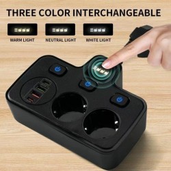 Разклонител BKL-502EU (черен) Overload Protection 3250W, 100-250V, 50/60Hz, QC PD 20W 