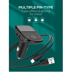 LDNIO Трансмитер и зарядно PD25W C706Q QC3.0+PD20W - USB към Micro USB