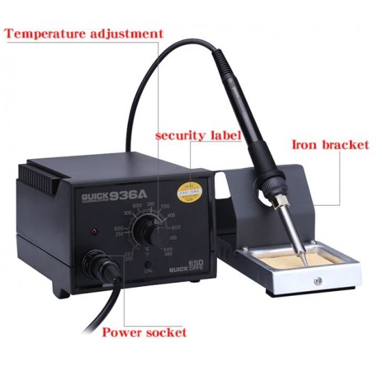 QUICK 936A 110V/220V Антистатична 60w станция за запояване с постоянна температура SMD станция за преработване