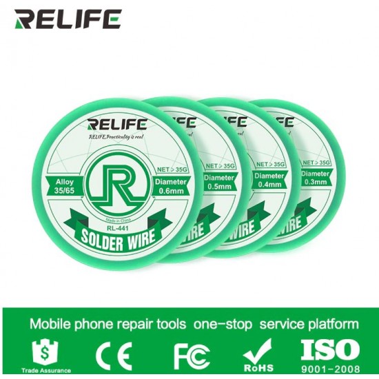 Тел за запояване RELIFE RL-441 35/65 0.4MM 35G