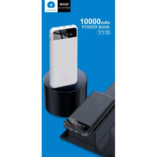WUW-Y110 с USB-C 2A POWER BANK - 10,000MAH - Черен