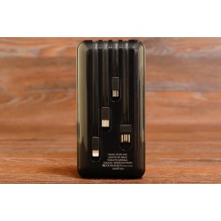 WUW U40 2A POWER BANK С ВГРАДЕНИ КАБЕЛИ - 20,000 mAh - Черен