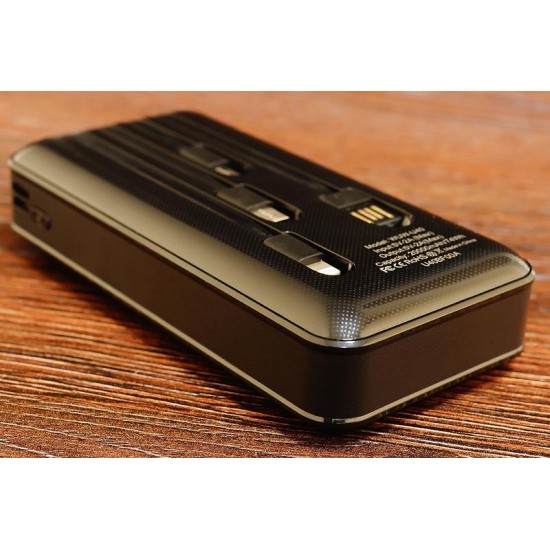 WUW U40 2A POWER BANK С ВГРАДЕНИ КАБЕЛИ - 20,000 mAh - Черен