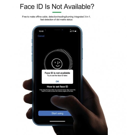 TB-04 Откриване/Четене/Записване Интегриран RELIFE 3 в 1 FACE ID детектор за iPhone X-11 Pro Max Dot Matrix Facial Repair Tool