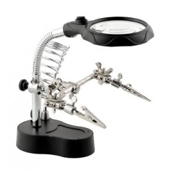 TE-801 Tryway 3.5X 12X LED помощна ръка, лупа, скоба, стъклен обектив с запояваща LED стойка за ютия ИНСТРУМЕНТИ