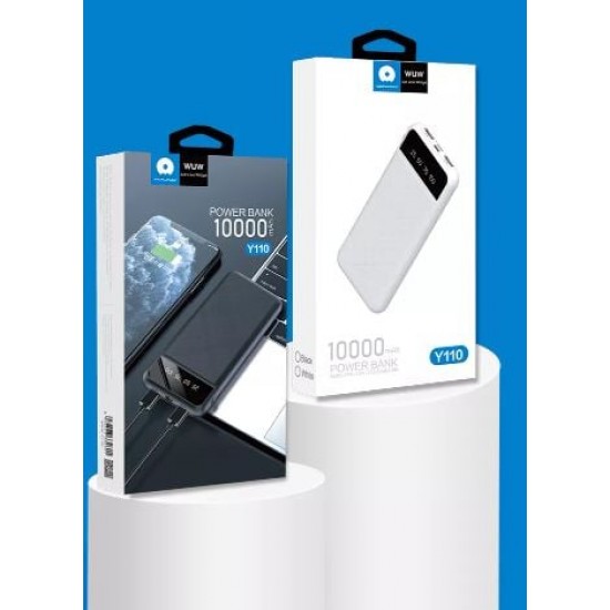 WUW-Y110 с USB-C 2A POWER BANK - 10,000MAH - Бял