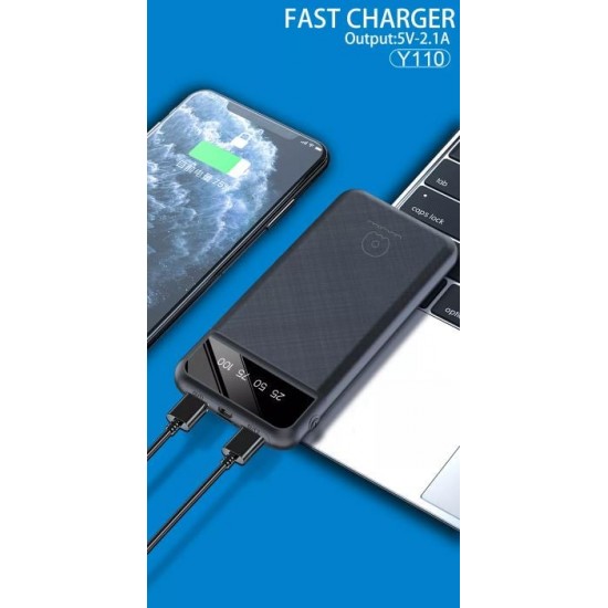 WUW-Y110 с USB-C 2A POWER BANK - 10,000MAH - Черен