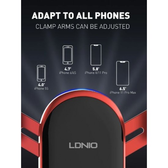 LDNIO MG01 Auto Lock Автомобилен държач за телефон (черен)