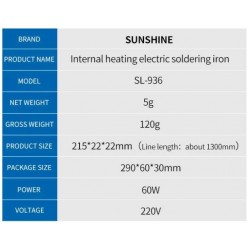 SUNSHINE SL-936 40w 60w електрически керамичен нагревателен елемент безоловен поялник