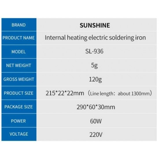 SUNSHINE SL-936 40w 60w електрически керамичен нагревателен елемент безоловен поялник