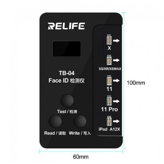 TB-04 Откриване/Четене/Записване Интегриран RELIFE 3 в 1 FACE ID детектор за iPhone X-11 Pro Max Dot Matrix Facial Repair Tool